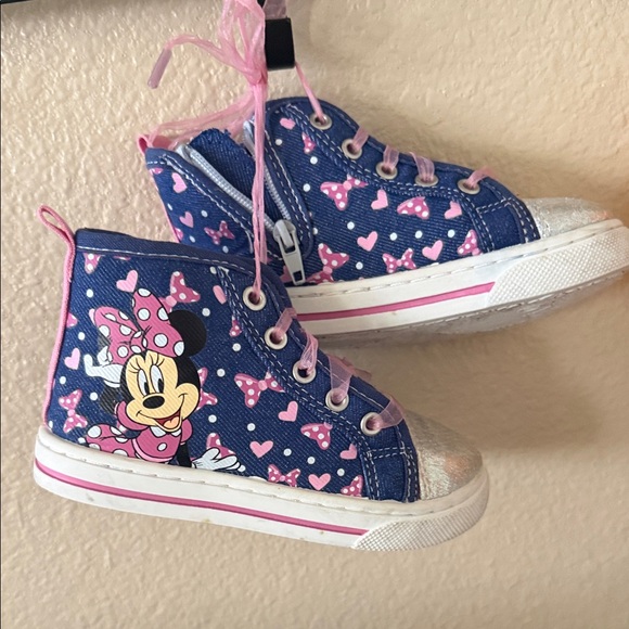 Disney Other - Disney Minnie Mouse Kids Sneakers - Blue and Pink
